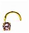 Piercing Nariz Nostril Dourado Pedra Zirconia 3 Mm Pt De Luz - Imagem 2