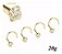 Piercing Nariz Nostril Dourado Pedra Zirconia 3 Mm Pt De Luz - Imagem 1