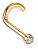 Piercing Nariz Nostril Dourado Pedra Zirconia 2 Mm Pt De Luz - Imagem 1