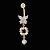 Piercing De Umbigo Pendurado Dourado Ou Prata Zirconia - Imagem 2