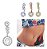 Piercing De Umbigo Invertido Dourado Prata Pedra Zirconia - Imagem 11