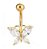 Piercing De Umbigo Dourado F. Ouro Zirconia Borboleta - Imagem 1
