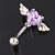 Piercing De Umbigo Invertido Prata Zirconia Coração Rosa Rox - Imagem 13
