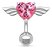 Piercing De Umbigo Invertido Prata Zirconia Coração Rosa Rox - Imagem 1