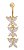 Piercing De Umbigo Dourado Ouro Pendurado Zirconia Borboleta - Imagem 1
