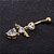 Piercing De Umbigo Dourado Zirconia Coração Pendurado Ouro - Imagem 3