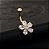 Piercing De Umbigo Dourado Banhado A Ouro 18k Flor Zirconia - Imagem 4