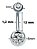 Piercing Umbigo 2 Pedras Aço Cirúrgico Haste De 6 8 10 Mm - Imagem 12