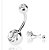 Piercing Umbigo 2 Pedras Aço Cirúrgico Haste De 6 8 10 Mm - Imagem 10