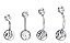 Piercing Umbigo 2 Pedras Aço Cirúrgico Haste De 6 8 10 Mm - Imagem 1
