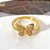 Anel Pedra Zirconia Borboleta Festa Dourado Ajustavel F Ouro - Imagem 4