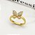 Anel Pedra Zirconia Borboleta Festa Dourado Ajustavel F Ouro - Imagem 6