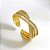 Anel Pedra Zirconia Festa Dourado Ajustável Folheado Luxo - Imagem 6