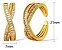 Anel Pedra Zirconia Festa Dourado Ajustável Folheado Luxo - Imagem 4