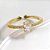 Anel Pedra Zirconia Festa Dourado Ajustável Folheado Oval - Imagem 3