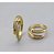 Anel Prego Pedra Zirconia Festa Dourado Ajustável Folheado - Imagem 2