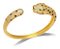 Bracelete Pulseira Leopardo Dourado Com Pedra Zircônia Luxo - Imagem 1