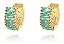 Brinco Argola Pedra Zirconia Verde Dourado Folheado Ouro 18k - Imagem 1