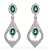 Brinco Noiva Zirconia Verde Prata Festa Madrinha Formatura - Imagem 1