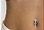 Piercing De Umbigo Dourado Ouro Pendurado Estrela Invertido - Imagem 5