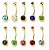Kit 10 Piercing De Umbigo Dourado Banhado A Ouro 18k - Imagem 1