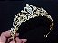 Coroa Tiara Arranjo Cabelo Noiva Strass Dourada Debutante - Imagem 6