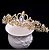 Coroa Tiara Arranjo Cabelo Noiva Strass Dourada Debutante - Imagem 2