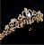 Coroa Tiara Arranjo Cabelo Noiva Strass Dourada Debutante - Imagem 4