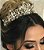 Coroa Tiara Arranjo Cabelo Noiva Strass Dourada Ouro Luxo - Imagem 10