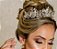 Coroa Tiara Arranjo Cabelo Noiva Strass Dourada Ouro Luxo - Imagem 9