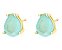 Brinco Gota Pedra Zirconia Fusion Ice Festa Verde F. Ouro - Imagem 1