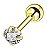 Piercing Tragus Cartilagem Ponto De Luz Dourado 2 3 4 5 Mm - Imagem 1