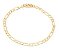 Pulseira Bracelete Masculina Folheada A Ouro 18k Figaro 3x1 - Imagem 3