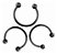 Piercing Septo Ferradura Nariz Cartilagem Preto Prata Ouro - Imagem 2