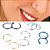 Piercing Nariz Argola Falso Fake Dourado Prata Preto Rosa - Imagem 1