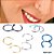 Piercing Nariz Argola Falso Fake Dourado Prata Preto Rosa - Imagem 12
