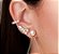 Piercing Argola Orelha Falso Fake Pérola Dourado Barato - Imagem 2