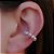 Piercing Argola Orelha Falso Fake Pérola Dourado Barato - Imagem 4