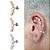 Piercing Cluster Dourado Helix Cartilagem Pedras Zirconia - Imagem 3