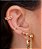 Piercing Argola Falso Fake Dourado Pedra Zirconia Semi Joia - Imagem 7
