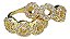 Piercing Argola Falso Fake Dourado Pedra Zirconia Semi Joia - Imagem 9