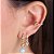 Piercing Argola Falso Fake Dourado Pedra Zirconia Folheado - Imagem 2