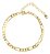 Pulseira Unisex Folheada A Ouro Ou Rodio Semi Joia 4 Mm - Imagem 1