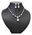 Conjunto Colar Brinco Noiva Pedra Zirconia Prata Gota Festa - Imagem 2