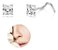 Piercing Nariz Nostril Quadrado Pedra Zirconia 3mm Furtacor - Imagem 1