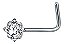 Piercing Nariz Nostril Quadrado Pedra Zirconia 3mm Furtacor - Imagem 4