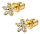 Brinco Infantil Pequeno Flor Pedra Zirconia 2 Furo F. A Ouro - Imagem 1