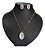 Conjunto Colar E Brinco Zirconia Fusion Tiffan Oval Grande - Imagem 3