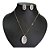 Conjunto Colar E Brinco Zirconia Fusion Tiffan Oval Grande - Imagem 7