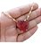 Colar Tiffan Coração Grande Pedra Zirconia Vermelho Marsala - Imagem 1